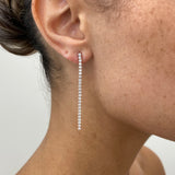 Diamond Drop Earrings 1.44 ct Rose Gold