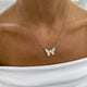 Diamond Pendant Necklace 1.31 Carat Rose Gold 14K