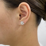 Diamond Stud Earrings 1.9 ct White Gold