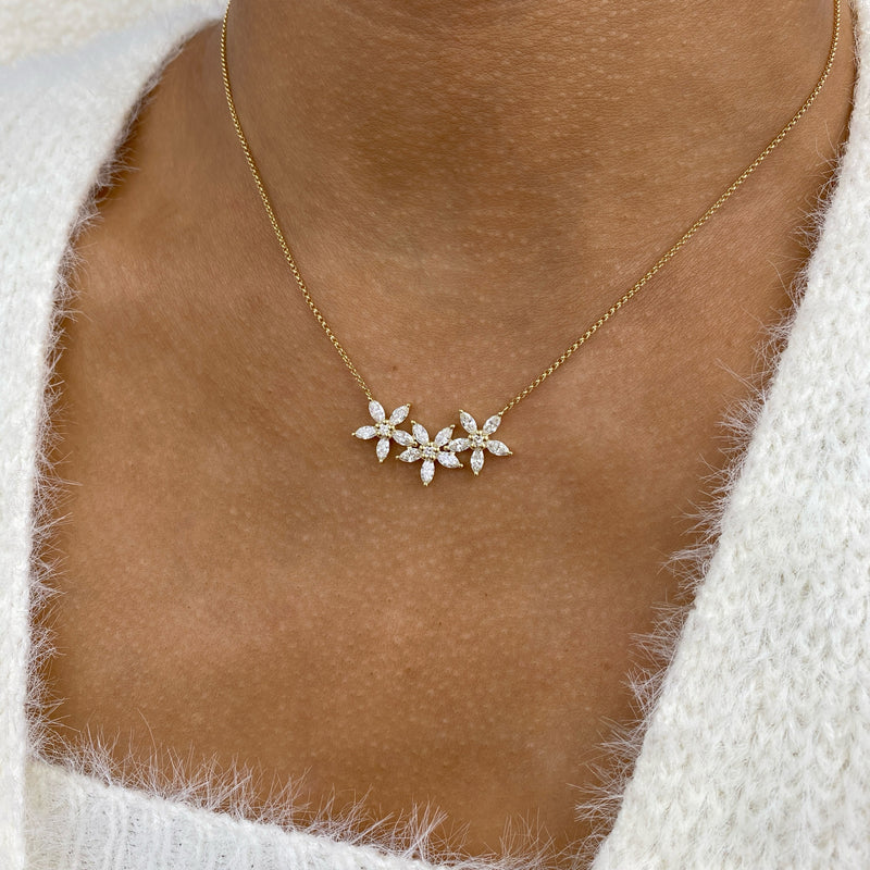 Diamond Pendant Necklace 1.4 ct Yellow Gold