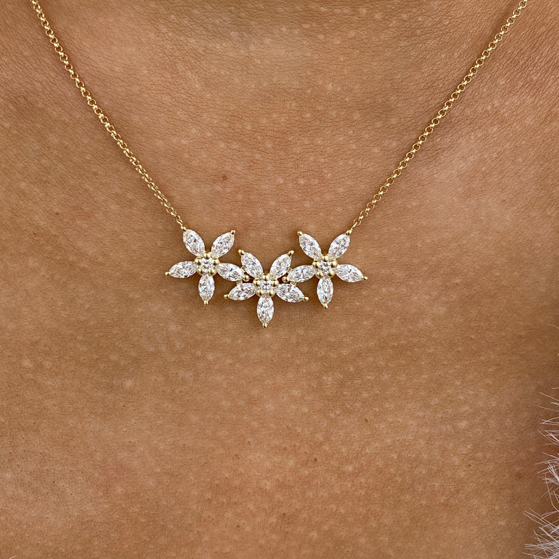 Diamond Pendant Necklace 1.4 ct Yellow Gold