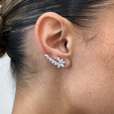 Diamond Climber Earrings 2.33 ct White Gold