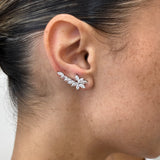 Diamond Climber Earrings 2.33 ct White Gold