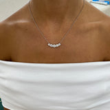 Diamond Chain Pendant 3.04 Carat White Gold 14K