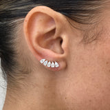 Diamond Climber Earrings 1.5 ct White Gold