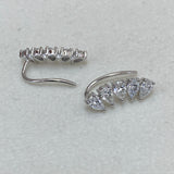 Diamond Climber Earrings 1.4 ct White Gold
