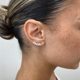 Diamond Climber Earrings 1.56 ct Yellow Gold