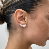 Diamond Climber Earrings 1.57 ct Rose Gold