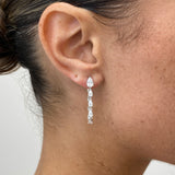 Diamond Dangle Earrings 2.70 ct White Gold