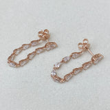 Diamond Dangle Earrings 2.80 ct Rose Gold