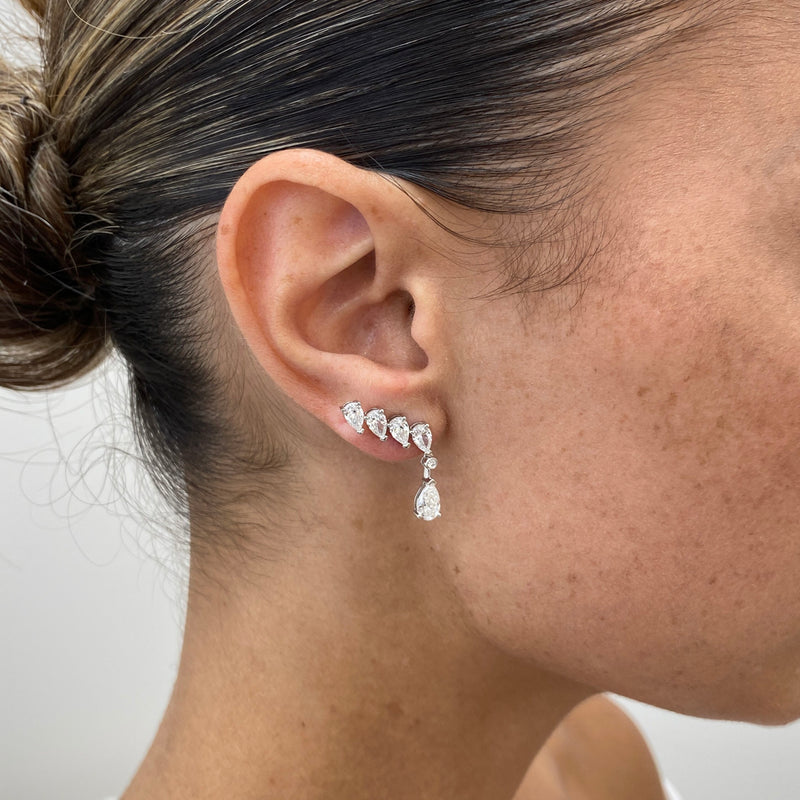 Diamond Drop Earrings 2.68 ct White Gold
