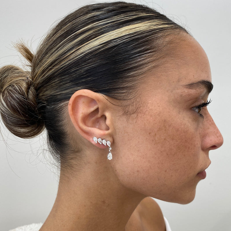 Diamond Drop Earrings 2.68 ct White Gold