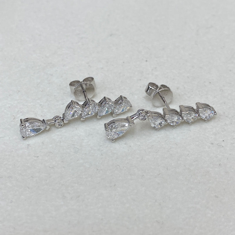 Diamond Drop Earrings 2.68 ct White Gold