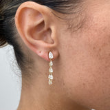 Diamond Dangle Earrings 2.60 ct Yellow Gold