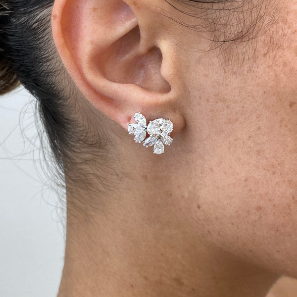 Diamond Stud Earrings 2.20 ct White Gold