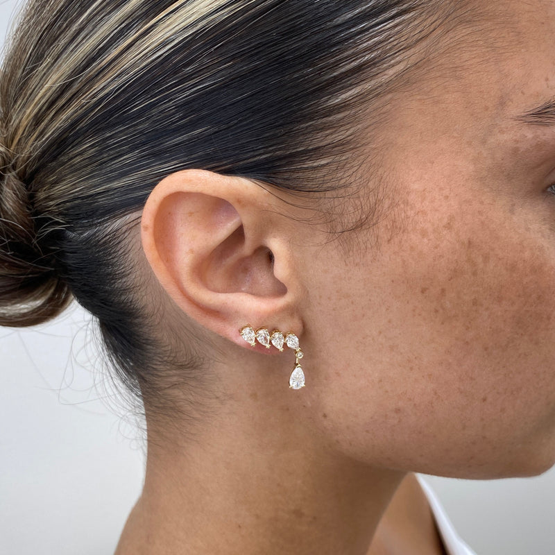 Diamond Drop Earrings 2.62 ct Yellow Gold