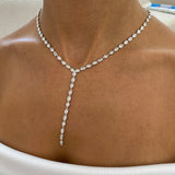 Diamond Lariat Necklace 8.5 ct White Gold