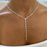 Diamond Lariat Necklace 8.5 ct White Gold