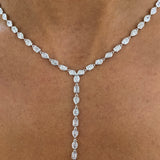 Diamond Lariat Necklace 8.56 ct White Gold