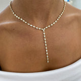 Diamond Lariat Necklace 8.5 ct Yellow Gold