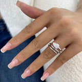 Toi-et Moi Ring 1.6 ct TCW , Solid Gold 14k
