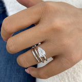 Toi-et Moi Ring 1.6 ct TCW , Solid Gold 14k
