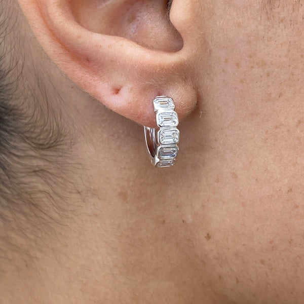 Diamond Hoop Earrings 1.60 ct White Gold