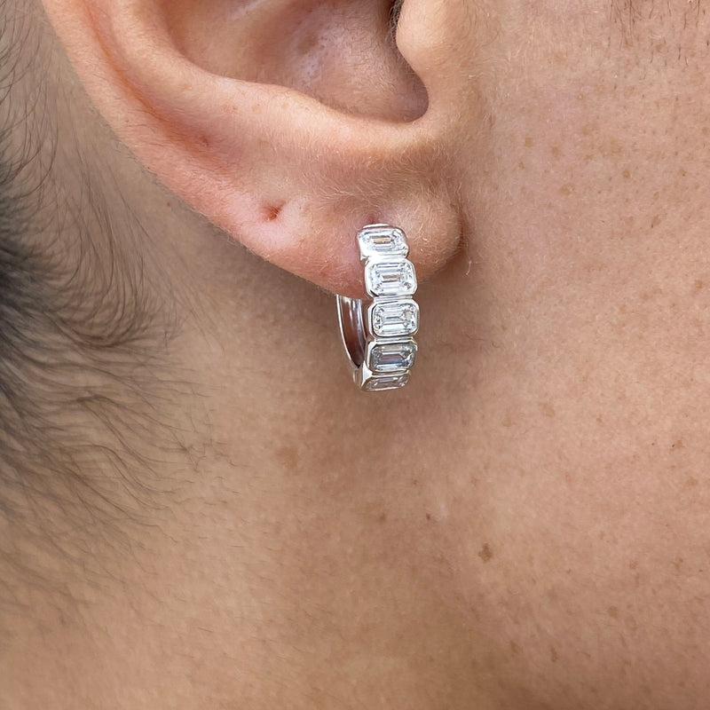 Diamond Hoop Earrings 1.60 ct White Gold