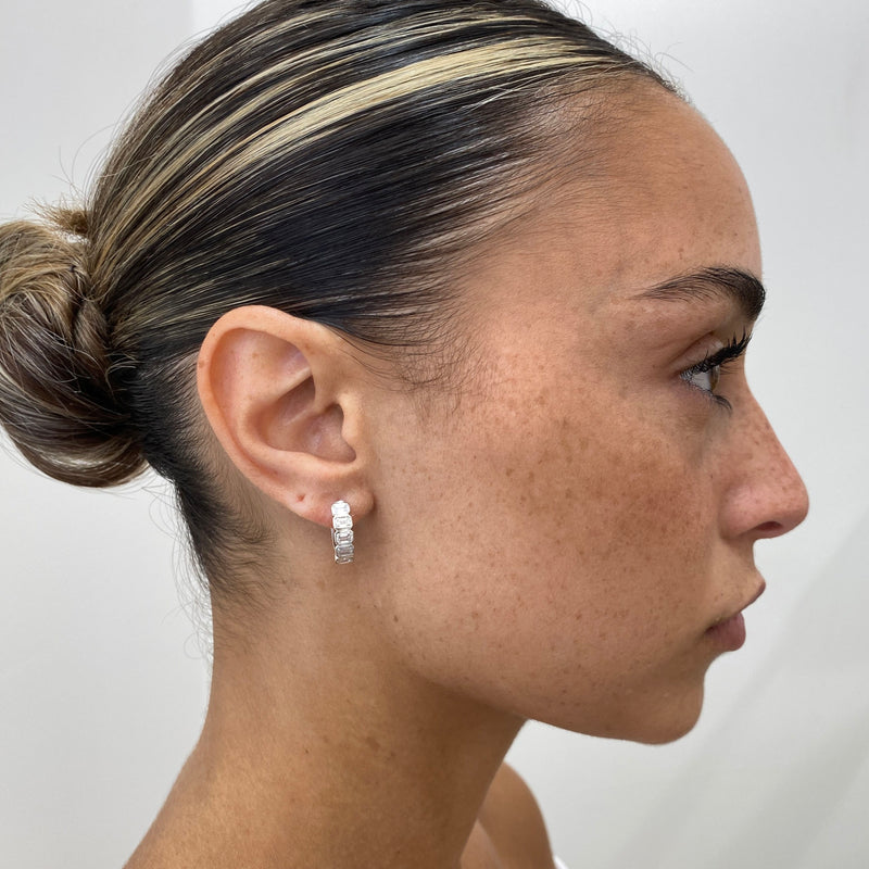 Diamond Hoop Earrings 1.6 ct White Gold