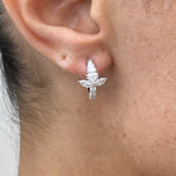 Diamond Hoop Earrings 1.34 ct White Gold