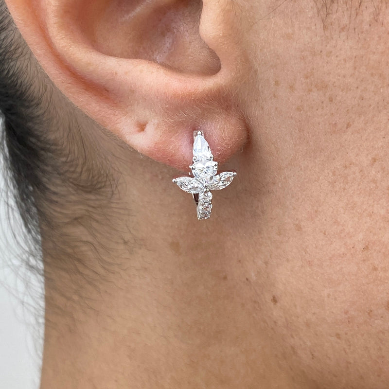 Diamond Hoop Earrings 1.34 ct White Gold