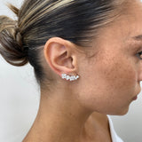 Diamond Climber Earrings 1.9 ct White Gold