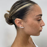 Diamond Climber Earrings 1.9 ct Rose Gold