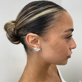 Diamond Stud Earrings 3.9 ct White Gold