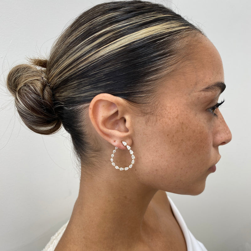 Diamond Hoop Earrings 3.55 ct Yellow Gold