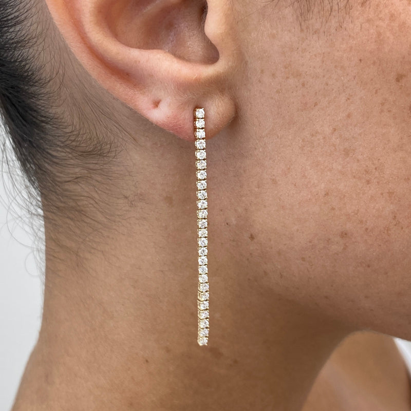 Diamond Drop Earrings 1.42 ct Yellow Gold