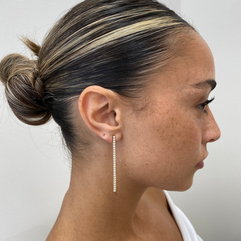 Diamond Drop Earrings 1.4 ct Yellow Gold