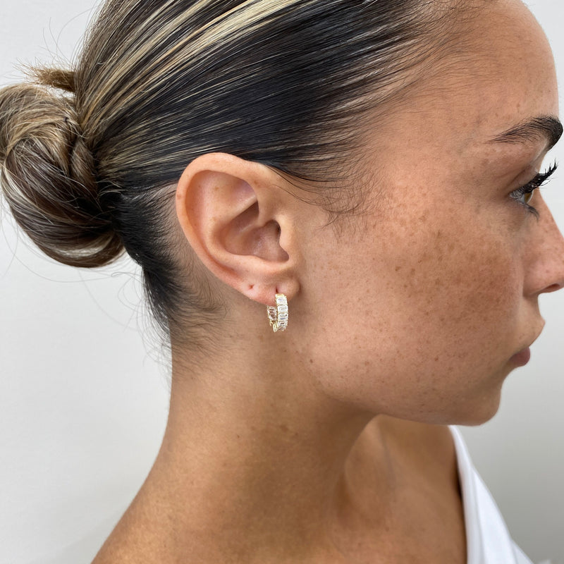 Diamond Hoop Earrings 2.5 ct Yellow Gold