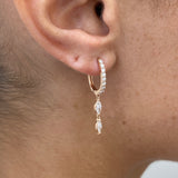 Diamond Dangle Earrings 0.87 ct Rose Gold