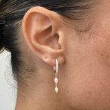 Diamond Dangle Earrings 0.8 ct Yellow Gold