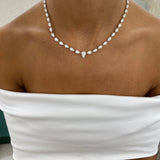 Diamond Tennis Necklace 16.80 ct White Gold