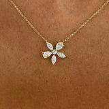 Diamond Pendant Necklace 0.9 ct Yellow Gold