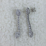 Diamond Dangle Earrings 3.6 ct White Gold