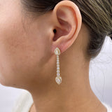Diamond Dangle Earrings 3.61 ct Yellow Gold