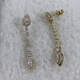 Diamond Dangle Earrings 3.61 ct Yellow Gold