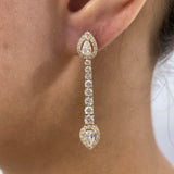 Diamond Dangle Earrings 3.61 ct Yellow Gold