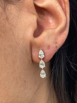 Diamond Drop Earrings 1.7 ct Yellow Gold