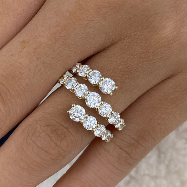 Diamond Wrap Ring 3.1 ct Yellow Gold