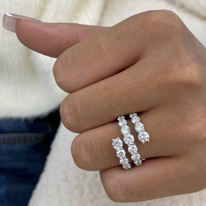 Diamond Wrap Fashion Ring 3.10 ct TCW, White Gold 14K