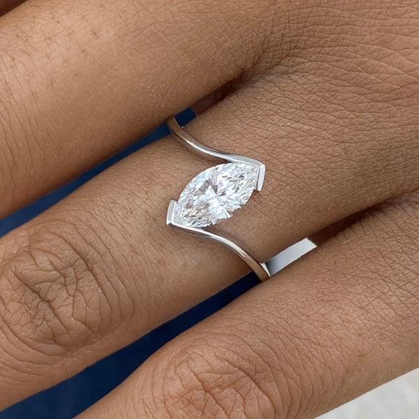 Diamond Solitaire Ring 0.90 ct TCW, White Gold 14K